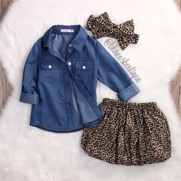 Matching Denim Cheetah Girl Flow Y Outfit Set - Picture 2 of 7